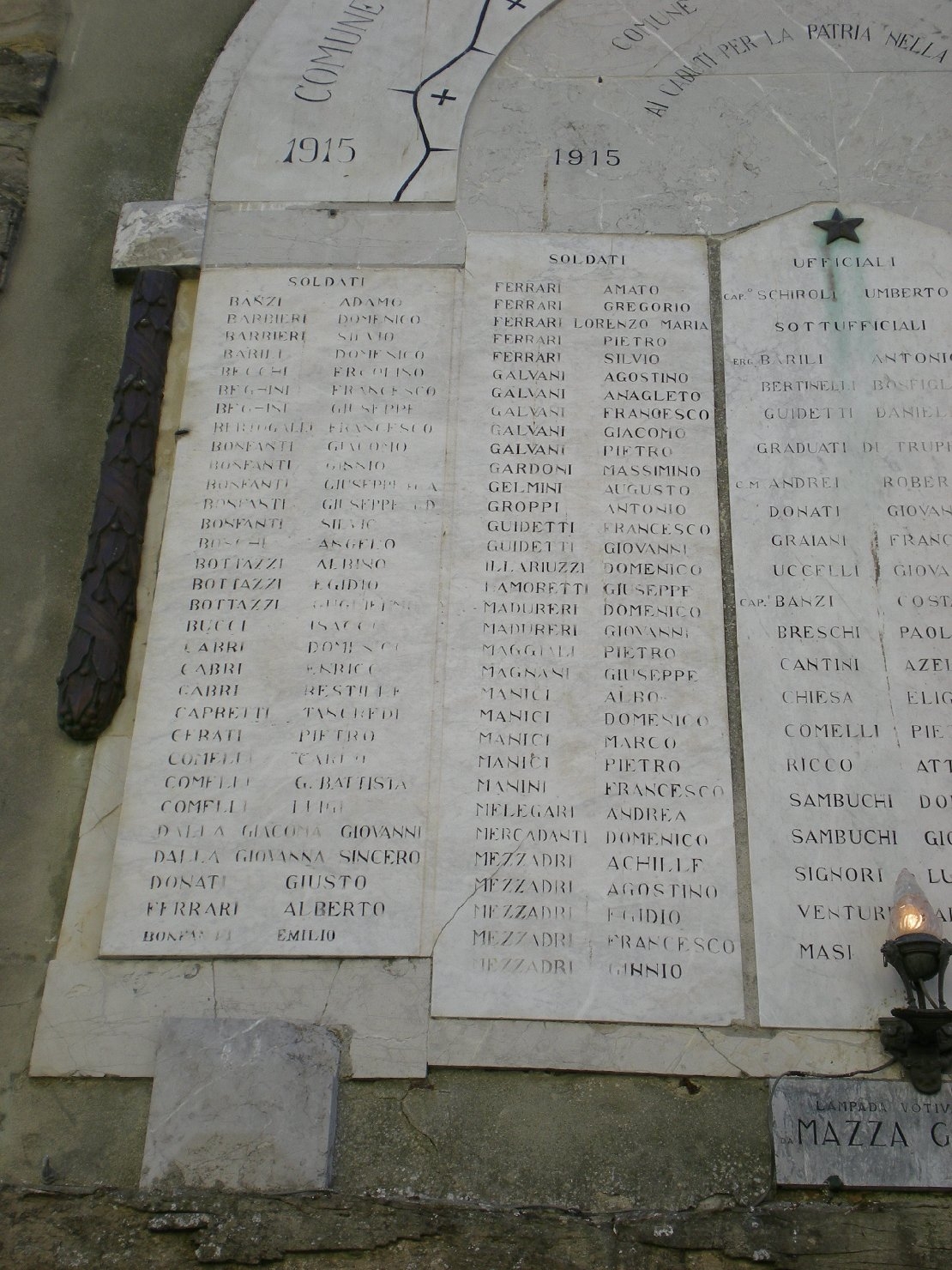 lapide commemorativa ai caduti - ambito parmense (sec. XX)