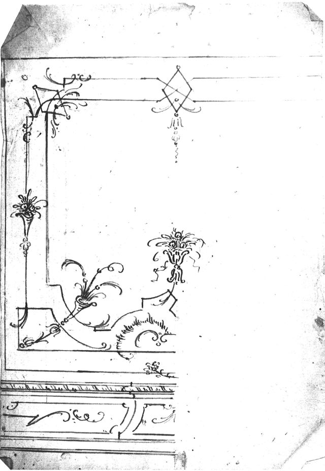 abbozzo di elemento decorativo (recto), abbozzo di elemento decorativo (verso) (disegno, opera isolata) - ambito molisano (seconda metà XVIII)