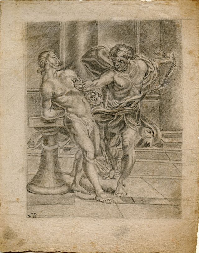 Cristo alla colonna (disegno, opera isolata) di Brunetti Stanislao (attribuito) - ambito molisano (seconda metà XVIII)