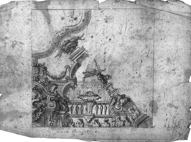 studio per angolare di volta (disegno, opera isolata) di Brunetti Ciriaco (attribuito) - ambito molisano (seconda metà XVIII)