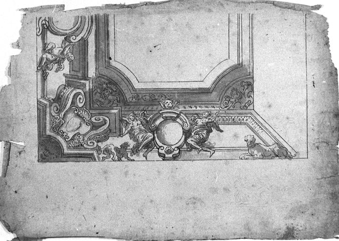 studio per la decorazione di un soffitto (disegno, opera isolata) di Brunetti Ciriaco (attribuito) - ambito molisano (seconda metà XVIII)