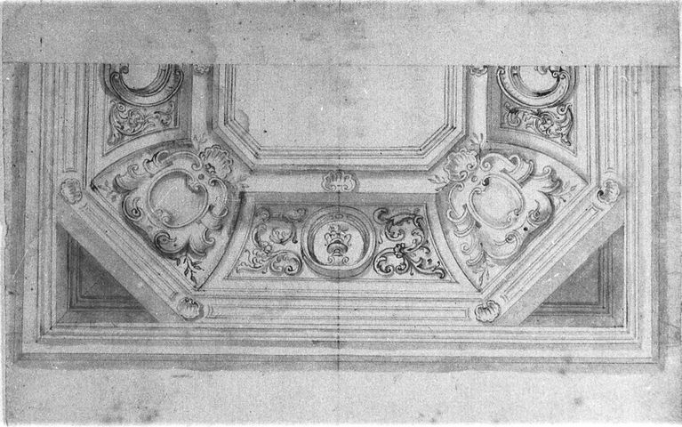 studio di volta (recto), schizzo decorativo (verso) (disegno, serie) di Brunetti Ciriaco (attribuito) - ambito molisano (ultimo quarto XVIII)