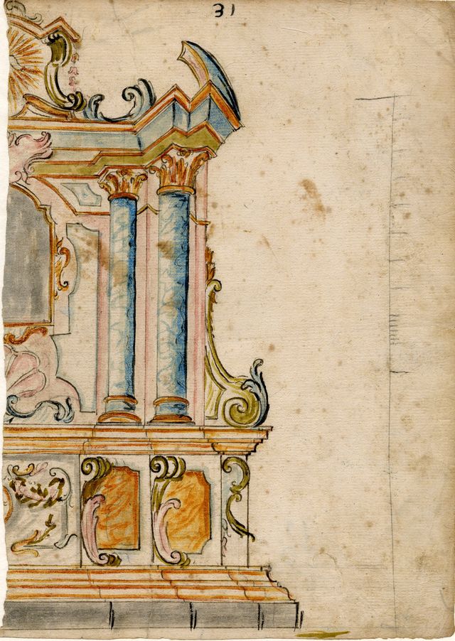 studio per un'altare con cona (disegno, opera isolata) - ambito molisano (seconda metà XVIII)