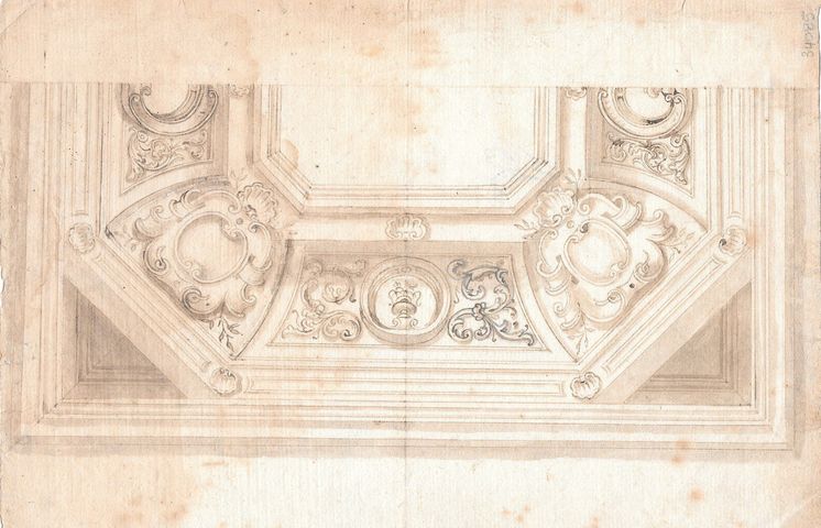 studio di volta (recto), schizzo decorativo (verso) (disegno, serie) di Brunetti Ciriaco (attribuito) - ambito molisano (ultimo quarto XVIII)