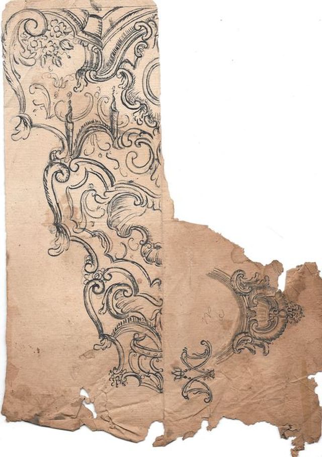 studi per elementi decorativi (disegno, opera isolata) - ambito molisano (seconda metà XVIII)