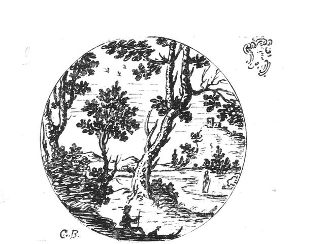 paesaggio (disegno, opera isolata) di Brunetti Ciriaco (attribuito) - ambito molisano (seconda metà XVIII)