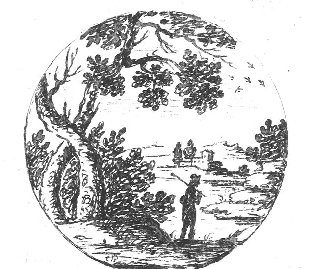 paesaggio (disegno, opera isolata) di Brunetti Ciriaco (attribuito) - ambito molisano (seconda metà XVIII)