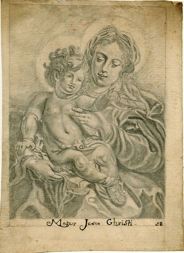 Mater Jesu Christi, Madonna con Bambino (disegno, opera isolata) di Brunetti Stanislao (attribuito) - ambito molisano (seconda metà XVIII)