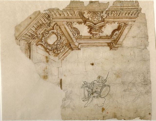 studio di angolare di volta e tre studi di arcangelo Michele (disegno, opera isolata) di Brunetti Ciriaco (attribuito) - ambito molisano (metà XVIII)