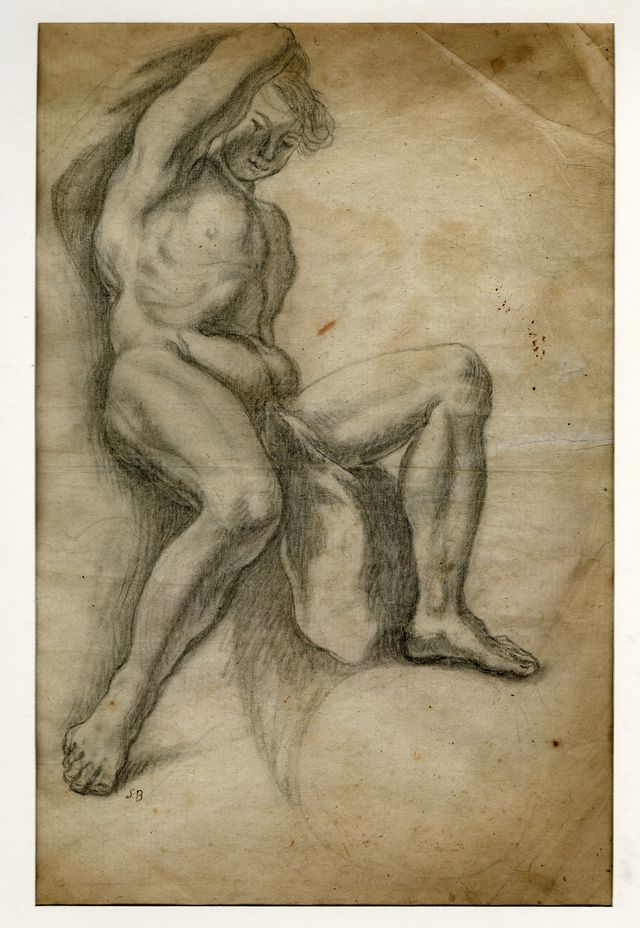 Studio di nudo (recto), Studio S. Francesco in preghiera (verso) (disegno, opera isolata) di Brunetti Stanislao (seconda metà XVIII)