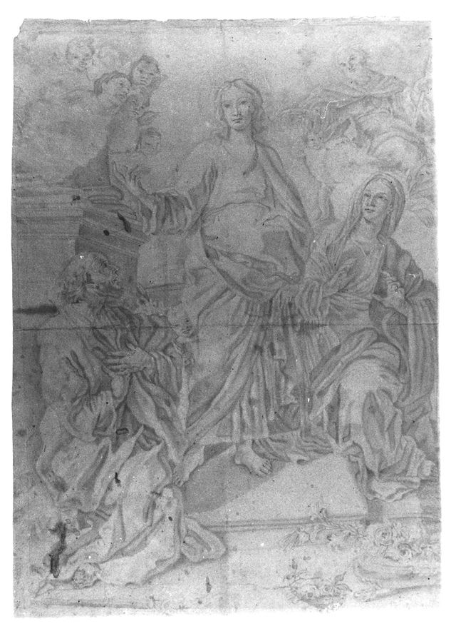 Gesù ragazzo tra la Vergine e S. Giuseppe (disegno, opera isolata) - ambito molisano (seconda metà XVIII)