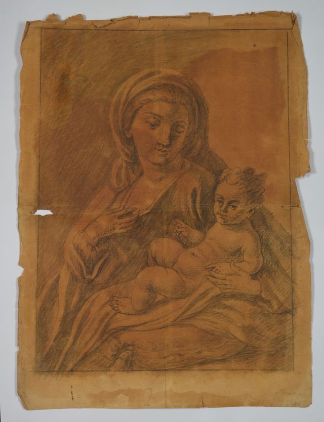 Madonna con Bambino (disegno, opera isolata) - ambito molisano (seconda metà XVIII)