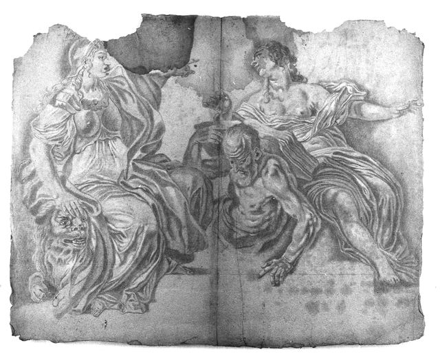 Due allegorie (disegno, opera isolata) - ambito molisano (seconda metà XVIII)