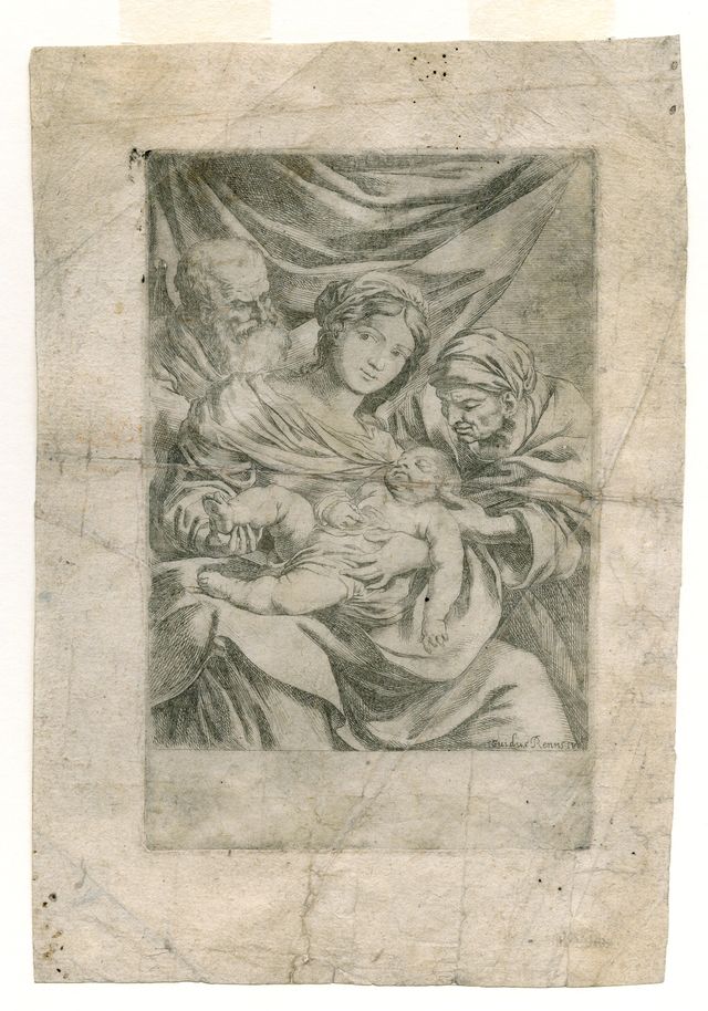 Sant’Anna con la Madonna Gesù Bambino e S. Giuseppe (stampa, elemento d'insieme) - ambito italiano (XVII)
