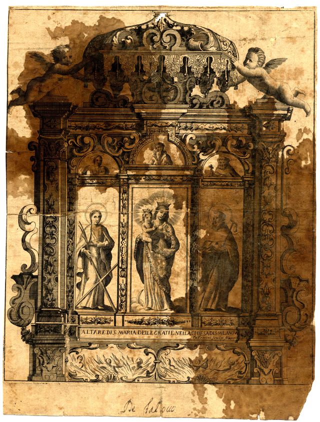 Altare di S. Maria delle Grazie (stampa, elemento d'insieme) di Petrini Paolo (metà/ inizio XVII -XVIII)