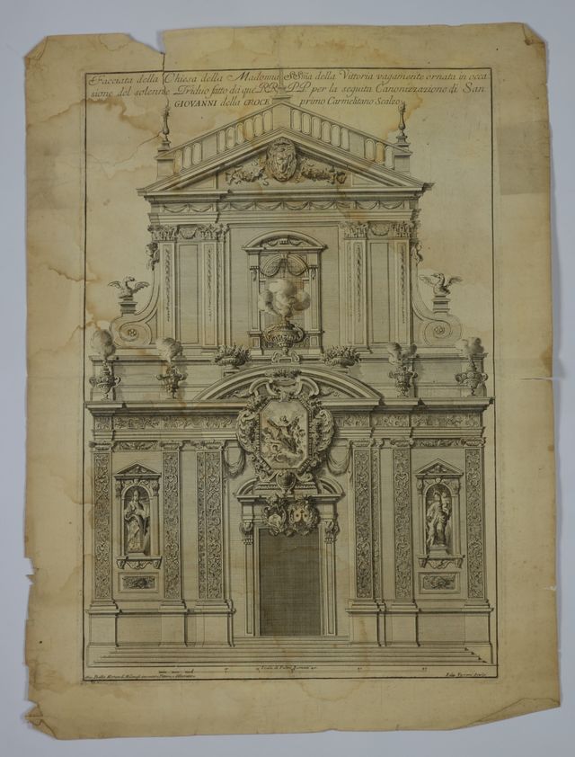 Facciata Chiesa della S.S. Madonna della Vittoria (stampa, elemento d'insieme) - ambito Italia centrale (prima metà XVIII)