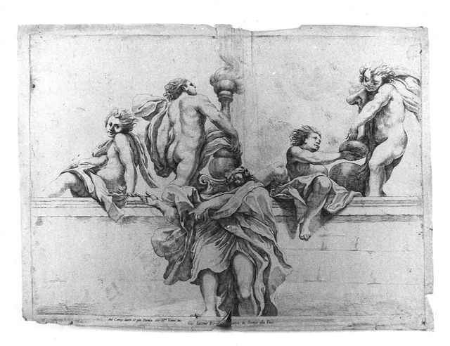 putti in gloria (stampa, elemento d'insieme) di Vanni Giovanni Battista, Antonio Allegri detto il Correggio (prima metà XVII)