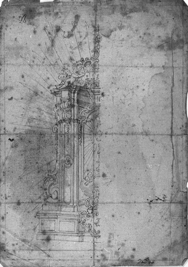 Studio per baldacchino (disegno, opera isolata) di Brunetti Ciriaco (seconda metà XVIII)