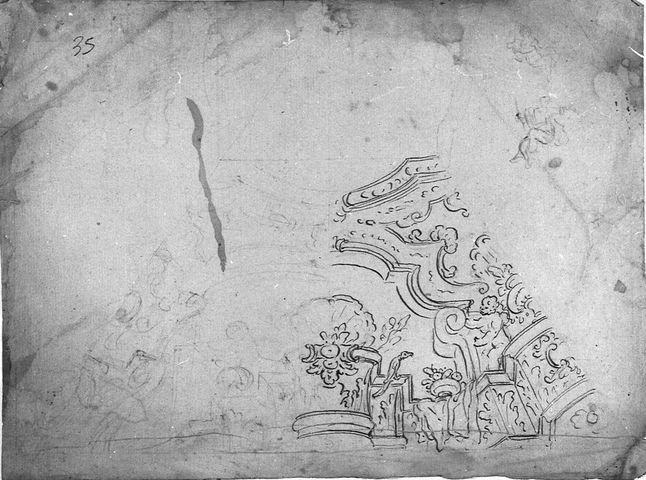 Abbozzo di studio per soffitto (disegno, opera isolata) - ambito molisano (seconda metà XVIII)