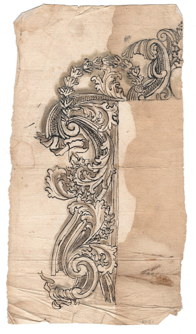 Studio per specchiera (disegno, opera isolata) di Brunetti Ciriaco (attribuito) (metà XVIII)