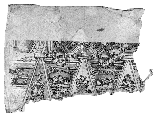 Studio per la decorazione di una navata di chiesa (disegno, opera isolata) - ambito Italia centro-meridionale (XVIII)