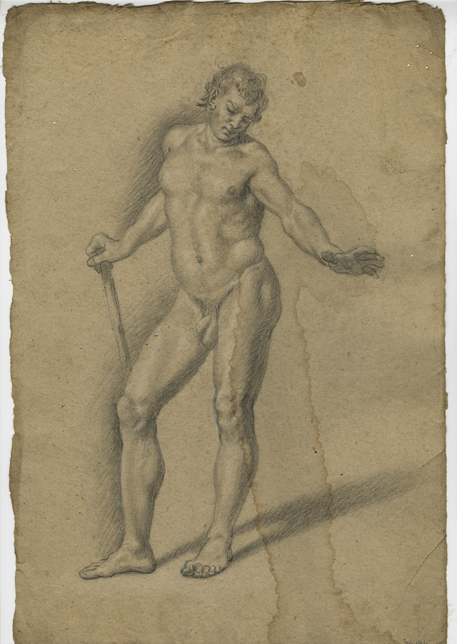 Studio di nudo (recto), Studio di nudo (verso) (disegno, opera isolata) di Brunetti Ciriaco (attribuito) (seconda metà XVIII)