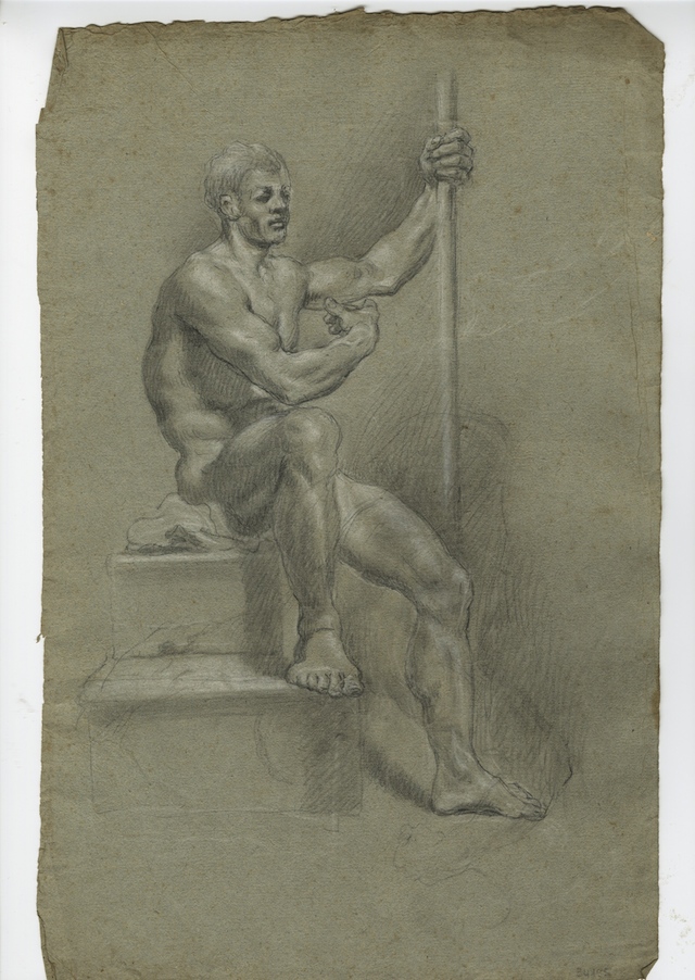 Studio di nudo (recto), Studio di nudo (verso) (disegno, opera isolata) di Brunetti Ciriaco (attribuito) (seconda metà XVIII)