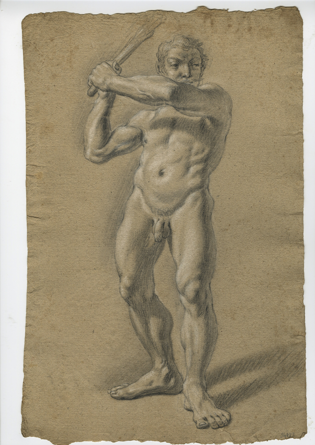Studio di nudo (recto), Abbozzo di studio di nudo (verso) (disegno, opera isolata) di Brunetti Ciriaco (attribuito) (seconda metà XVIII)