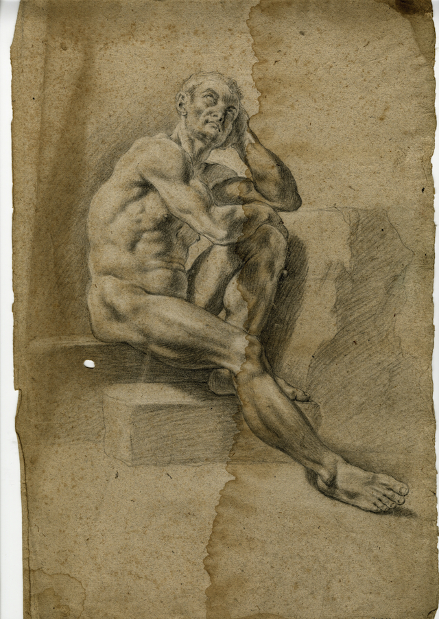 Studio di nudo, Abbozzo di studi di nudo (disegno, opera isolata) di Brunetti Ciriaco (attribuito) (seconda metà XVIII)