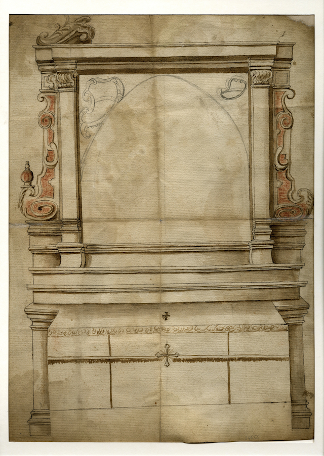 Studio di altare (disegno, opera isolata) - ambito Italia centro-meridionale (seconda metà XVIII)
