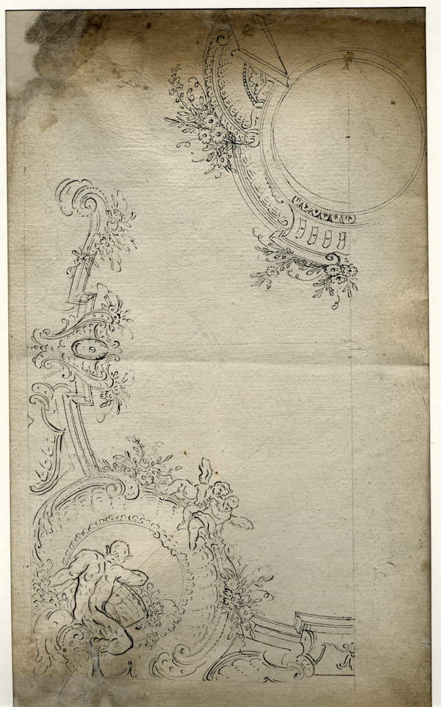 Studio per un angolare di volta (recto), Studio per un angolare di volta (verso) (disegno, opera isolata) - ambito Italia centro-meridionale (XVIII)