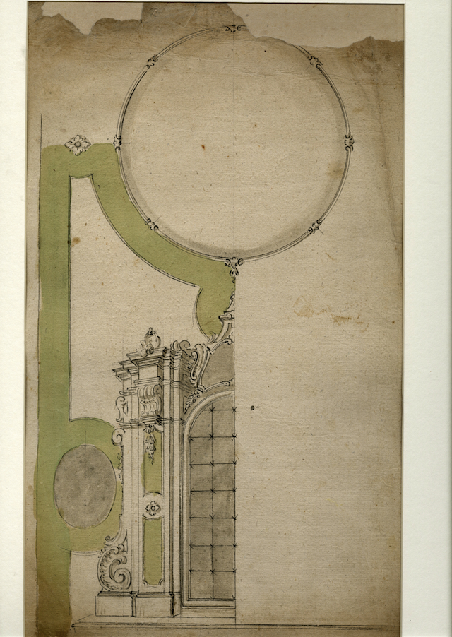 Studio di alloggio per pala d'altare (recto), Studio per pala d'altare con la sua decorazione (verso) (disegno, opera isolata) - ambito Italia centro-meridionale (XVIII)