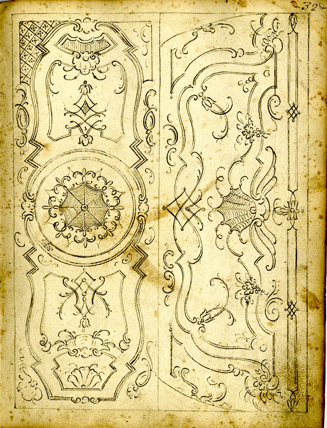 Studio per pannelli decorativi, Studio per pannelli decorativi (taccuino di disegni, elemento d'insieme) di Brunetti Ciriaco (attribuito) (seconda metà XVIII)