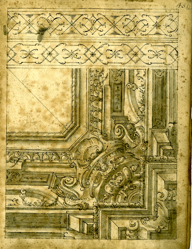 Studio per la decorazione di un soffitto, Studio per la decorazione di un soffitto (taccuino di disegni, elemento d'insieme) di Brunetti Ciriaco (attribuito) (seconda metà XVIII)