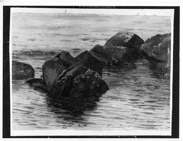 mare e scogli (dipinto, opera isolata) di Dalbono Edoardo (terzo quarto XIX)