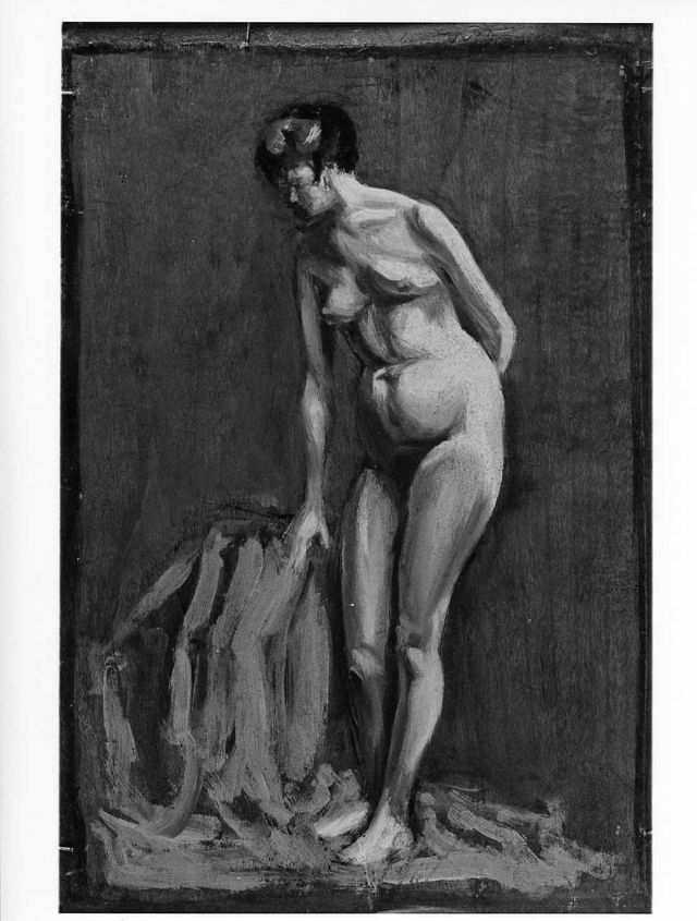 nudo femminile (dipinto) - ambito napoletano (XIX/ XX)