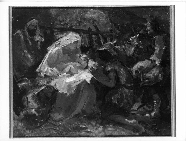 Natività, adorazioni dei pastori (dipinto) di Giocchetti (XX)