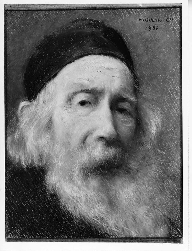 Autoritratto, ritratto d'uomo (disegno) di Moulin Charles (XX)