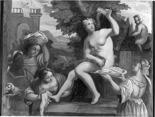Bethsabea al bagno (dipinto) di Giordano Luca (bottega) (seconda metà XVII)