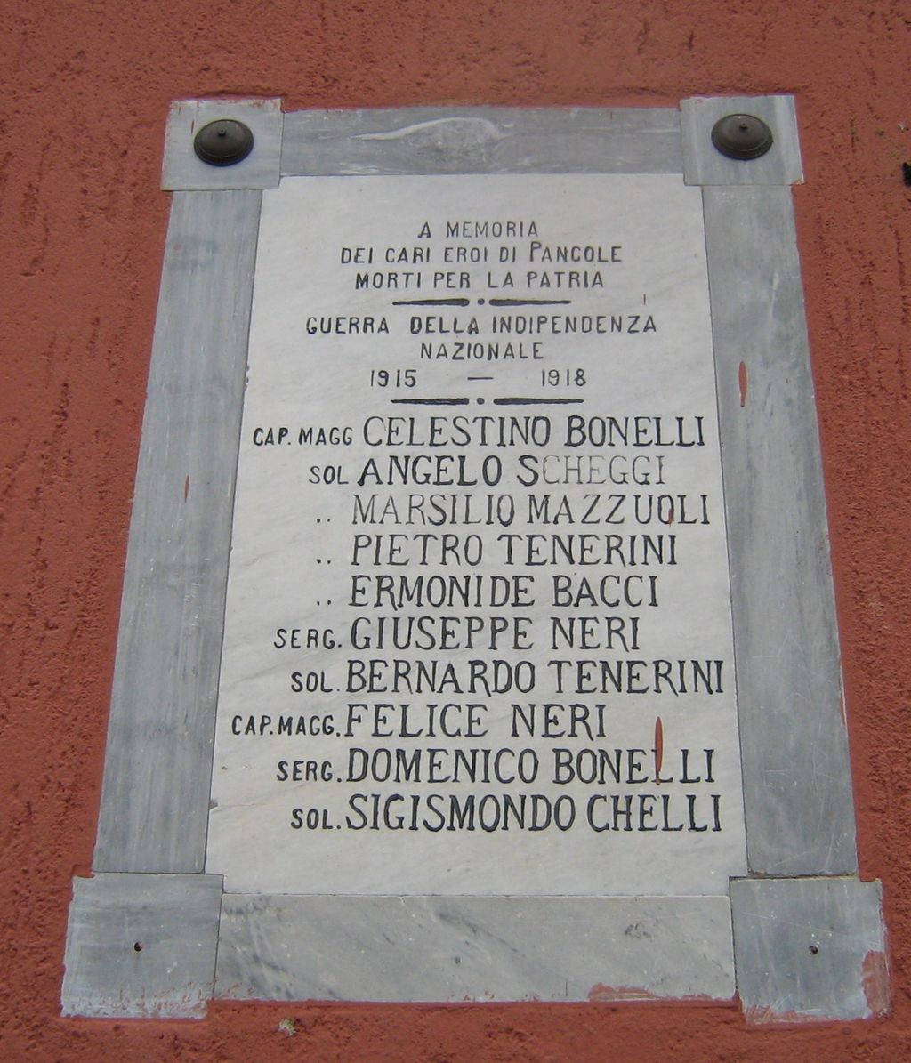 lapide commemorativa ai caduti - bottega toscana (sec. XX)