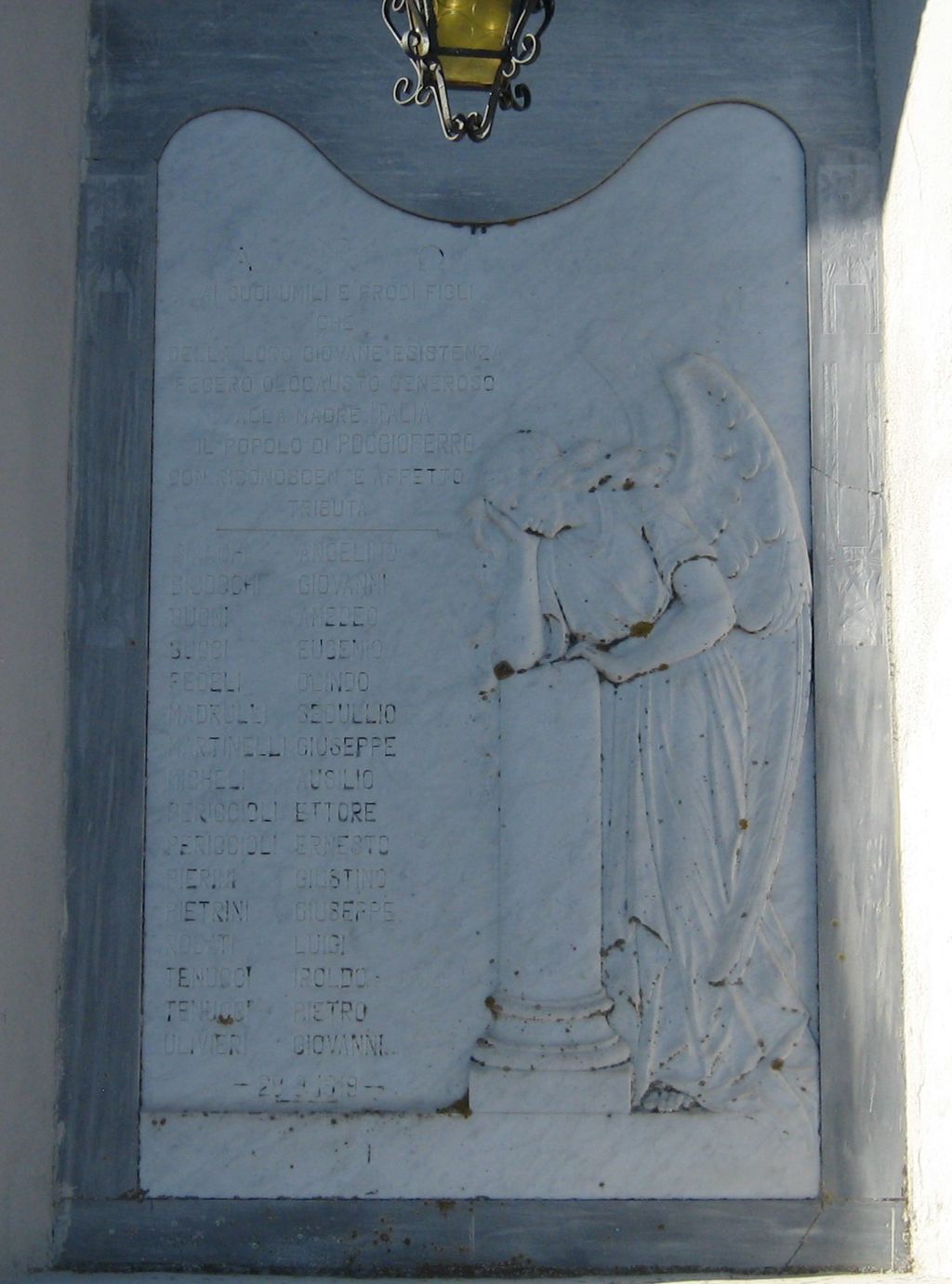 allegoria della Vittoria (lapide commemorativa ai caduti) - bottega toscana (sec. XX)
