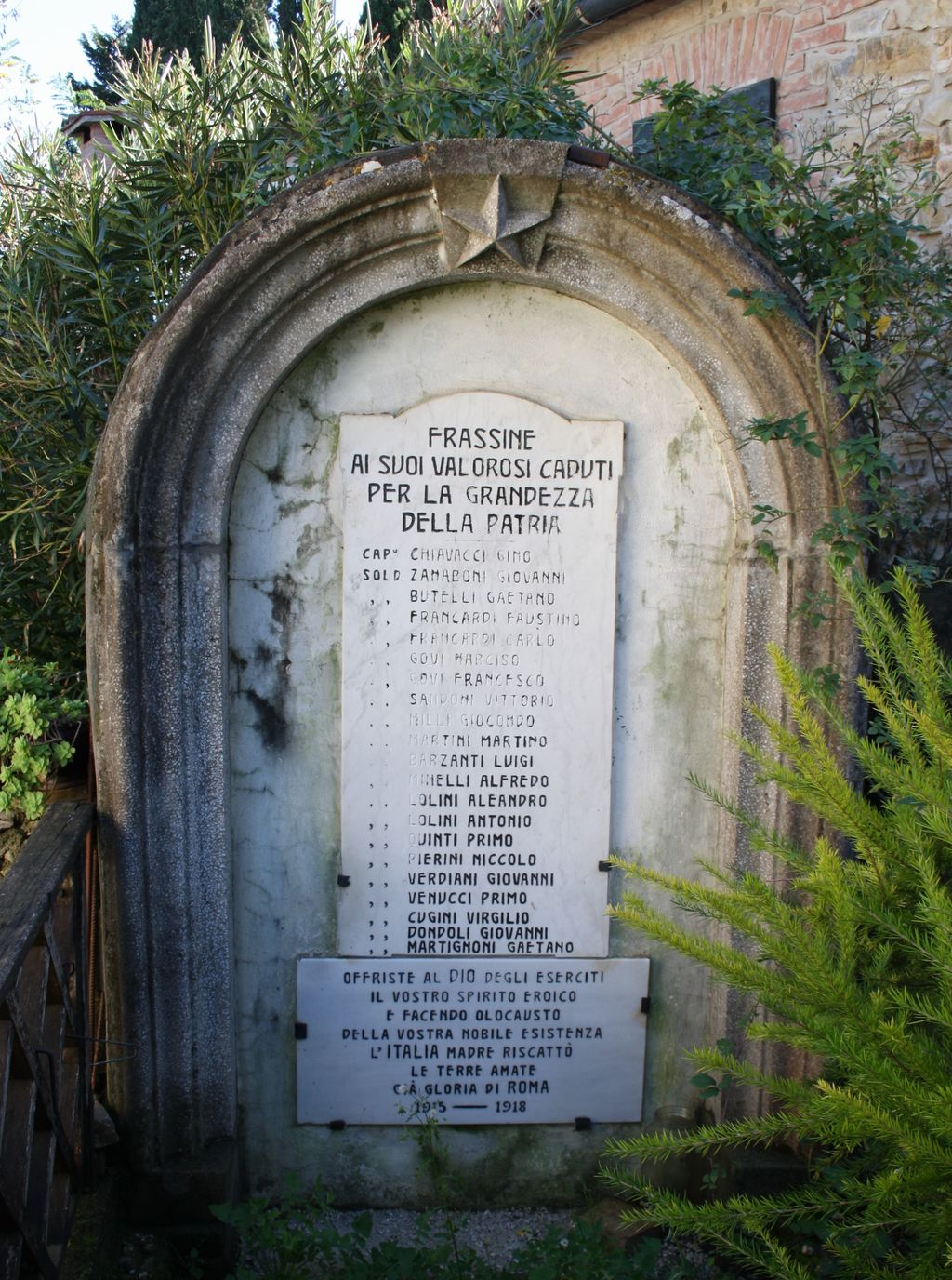 lapide commemorativa ai caduti - bottega toscana (sec. XX)