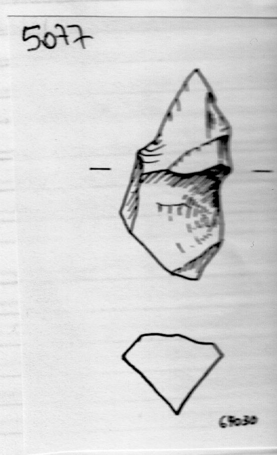 punta, a faccia ventrale diedra (inizio Paleolitico medio)