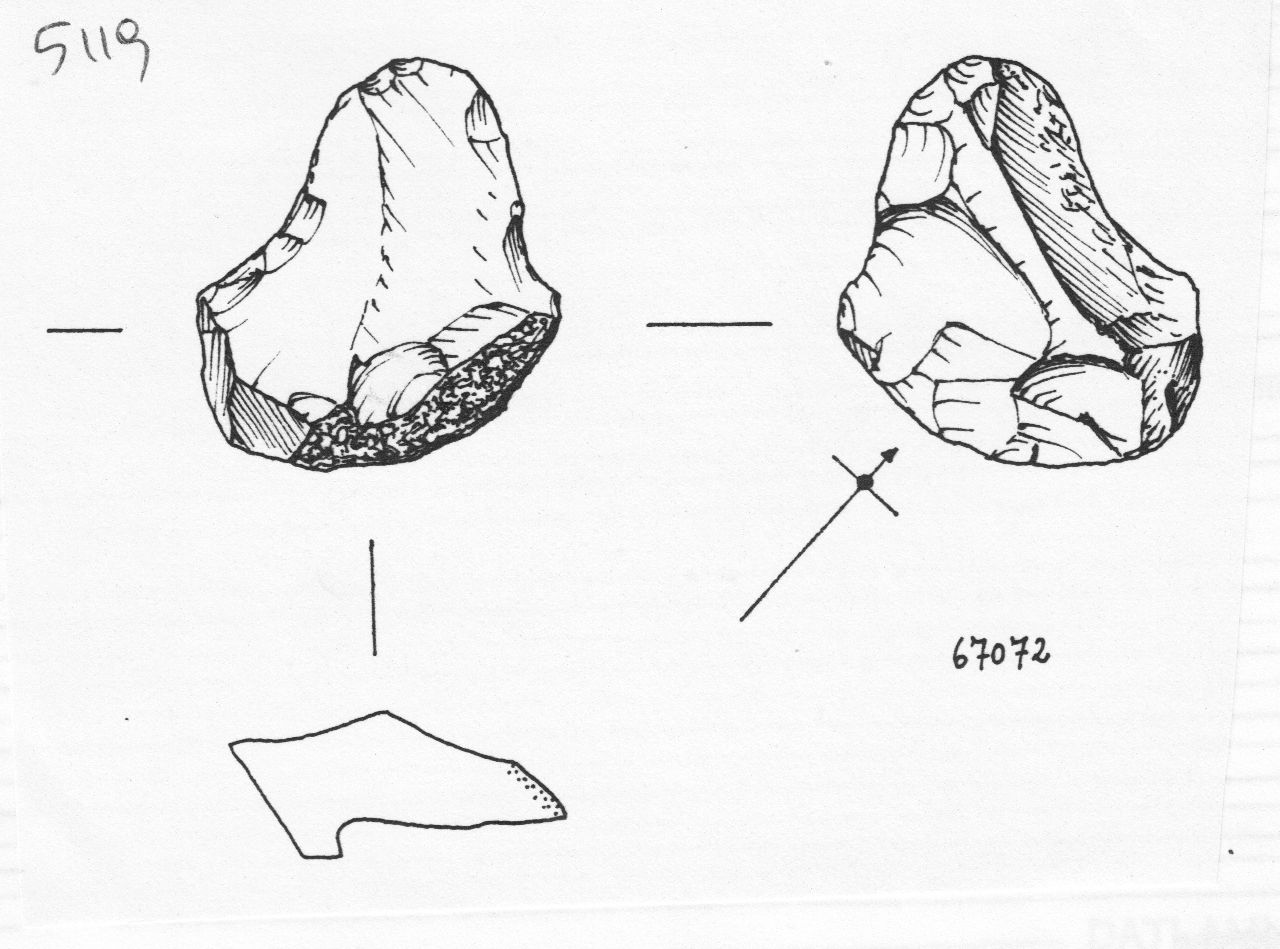 raschiatoio, raschiatoio trasversale concavo e grattatoio atipi (inizio Paleolitico medio)