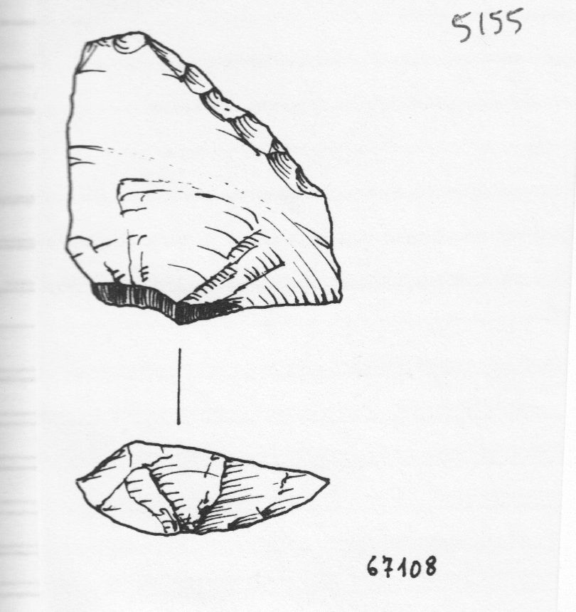 raschiatoio, raschiatoio su faccia piana (inizio Paleolitico medio)