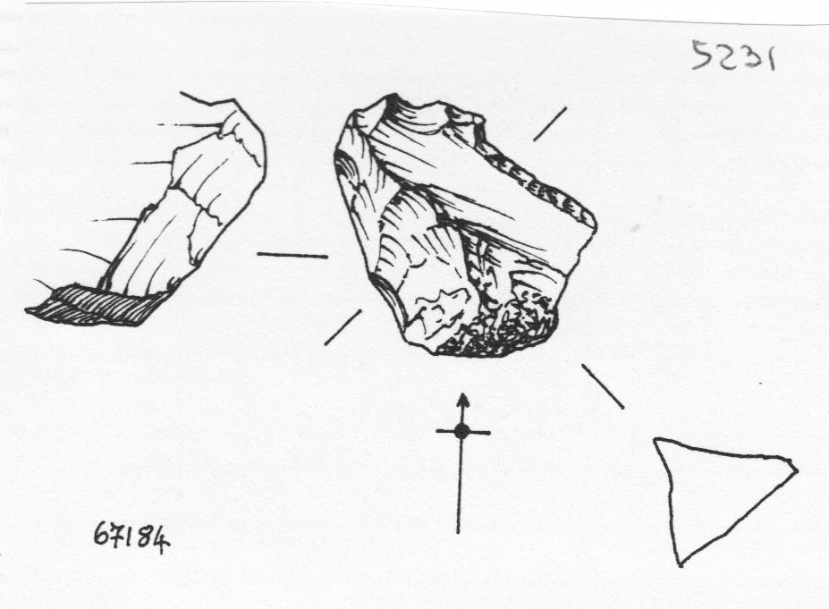 raschiatoio, raschiatoio trasversale rettilineo (inizio Paleolitico medio)