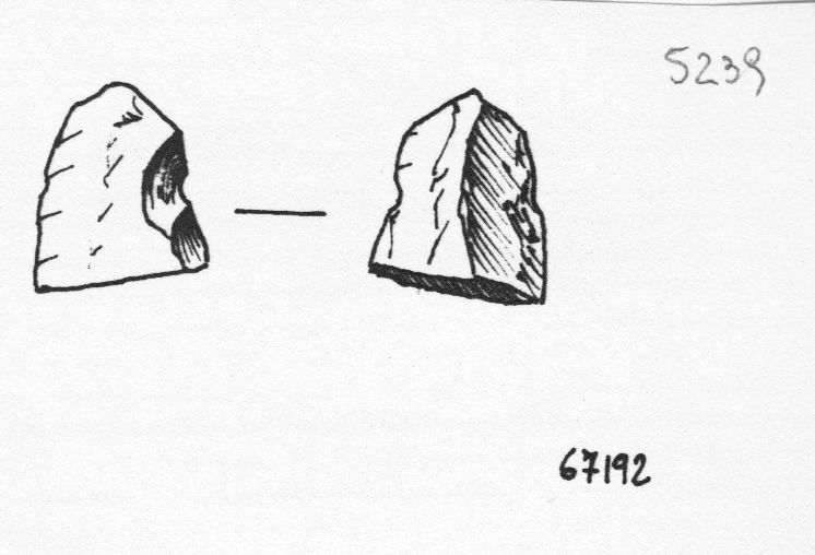 incavo, incavo clactoniano su faccia ventrale (inizio Paleolitico medio)