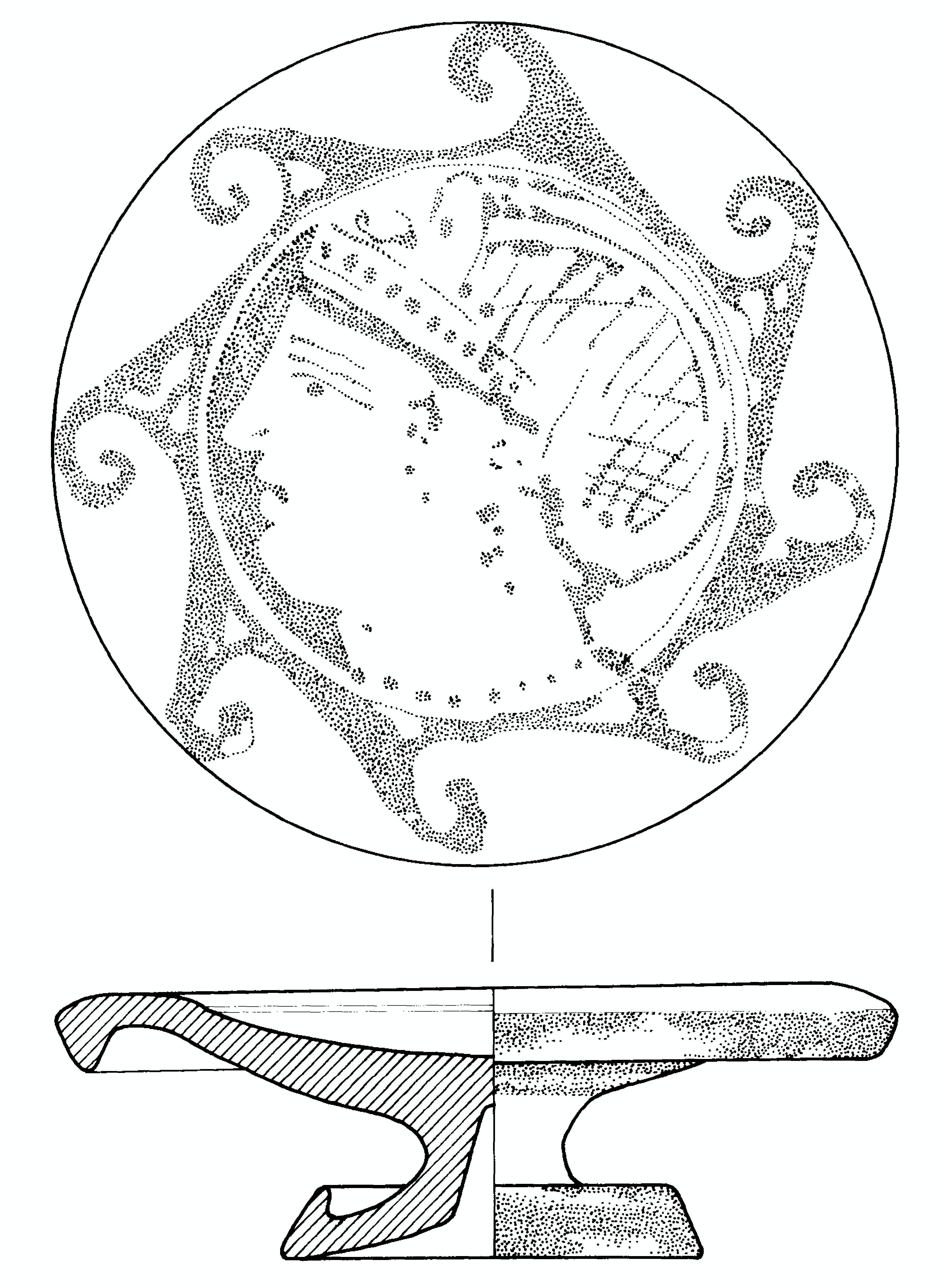 volto femminile di profilo a sinistra (piatto, tipo Genucilia) (ultimi decenni IV a.C)
