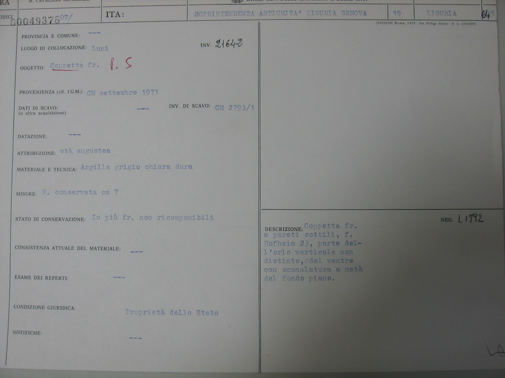 coppa, forma Hofheim 23 (età augustea)