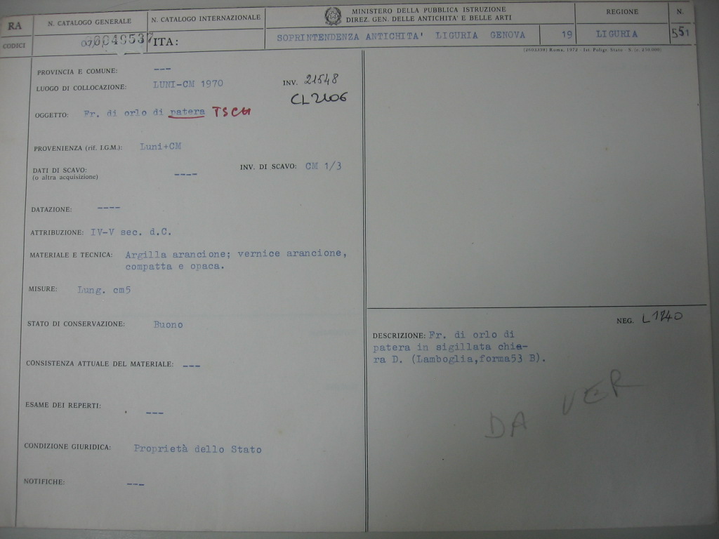 patera, Lamboglia, forma 53 B (IV-V d.C)